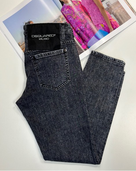 Džíny dámské Dsquared2 černo-šedé Jennifer cropped jeans